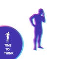 Thinking man. Silhouette of a standing man. Idea concept vector illustration Royalty Free Stock Photo