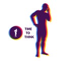 Thinking man. Silhouette of a standing man. Idea concept vector illustration Royalty Free Stock Photo