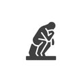 Thinking man statue vector icon Royalty Free Stock Photo