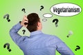 Thinking man about vegetarianism