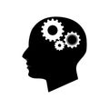 Thinking mechanism in head on white background vector illustration Royalty Free Stock Photo