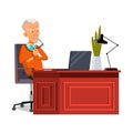 Thinking old man person vector Royalty Free Stock Photo