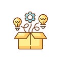 Thinking outside the box RGB color icon Royalty Free Stock Photo