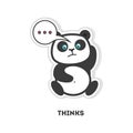 Thinking panda sticker.