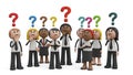 Thinking People with Question Marks. Problem Solving Concept. Royalty Free Stock Photo
