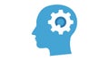 Thinking Process: Human Head with Gear Icon Intelligence, vector design Generative AI Royalty Free Stock Photo
