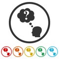 Thinking ring icon isolated on white background color set Royalty Free Stock Photo