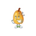 Thinking ripe fragrant pear fruit cartoon character Royalty Free Stock Photo