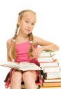 Thinking schoolgirl Royalty Free Stock Photo