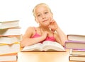 Thinking schoolgirl Royalty Free Stock Photo