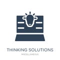 thinking solutions icon in trendy design style. thinking solutions icon isolated on white background. thinking solutions vector Royalty Free Stock Photo