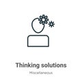 Thinking solutions outline vector icon. Thin line black thinking solutions icon, flat vector simple element illustration from Royalty Free Stock Photo