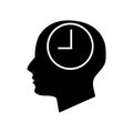 Thinking time in head on white background vector illustration