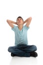Thinking or troubled boy looking skyward Royalty Free Stock Photo