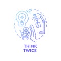 Thinking twice concept icon