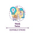 Thinking twice concept icon