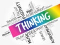 Thinking word cloud collage Royalty Free Stock Photo