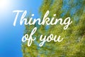 Thinking of you - card. Abstract background Royalty Free Stock Photo