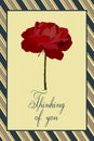 Thinking of you - card. Burgundy rose. Vector stock illustration eps 10.