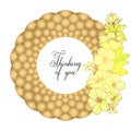 Thinking of you - card. Frame of  flowers. Vector eps 10 stock illustration. Royalty Free Stock Photo