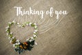 Thinking of you Heart of flowers photo Royalty Free Stock Photo