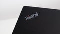 ThinkPad logo on X260 laptop with illuminated red dot over the letter i