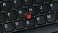 ThinkPad X260 laptop, close up of trackpoint and keyboard. Top down.