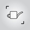 Thinline icon watering can isolated