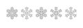 Thinline snowflake silhouette icon. Snow flake stencil blueprint.