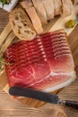 Thinly sliced German black forest ham Royalty Free Stock Photo