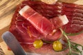 Thinly sliced German black forest ham Royalty Free Stock Photo