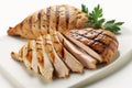 Thinly Sliced Grilled Chicken Meat. AI