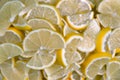 Thinly sliced lemons closeup