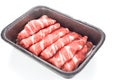 Thinly sliced raw beef for japanese shabus habu Royalty Free Stock Photo