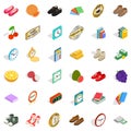 Thinness icons set, isometric style