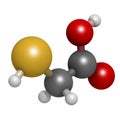 Thioglycolic acid (TGA) molecule. Used in chemical depilation and for making permanent waves (perms) in hair. The latter involves Royalty Free Stock Photo