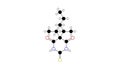 thiopental molecule, structural chemical formula, ball-and-stick model, isolated image barbiturate Royalty Free Stock Photo