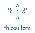 Thiosulfate anion, chemical structure. Skeletal formula. Royalty Free Stock Photo