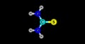Thiourea molecular structure isolated on black Royalty Free Stock Photo