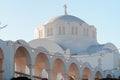 Thira Orthodox Metropolitan Cathedral in Fira, Santorini Greece Royalty Free Stock Photo