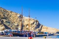 Thira Port at Santorini island Cyclades Greece Royalty Free Stock Photo