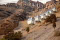 Thira, Santorini - 18.10.2018: The Santorini cable car connects the port with the town of Thera in Santorini island Royalty Free Stock Photo