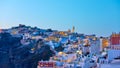 Thira in Santorini at twilight Royalty Free Stock Photo