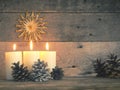 Third Advent candle is burning Royalty Free Stock Photo