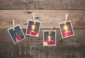 Third Advent, Four old photo frames with Advent candles