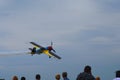 Third AirFestival at Chaika airfield. The plane flies very close to the audience, who watched the performance of the pilot