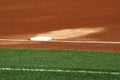 Third base on a baseball field Royalty Free Stock Photo