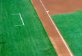 Third base and coach box of a baseball diamond Royalty Free Stock Photo