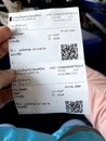 A third class train ticket from Bangkok to Ayutthaya, Thailand