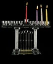 The third day Hanukkah menorah crystal lamp Royalty Free Stock Photo